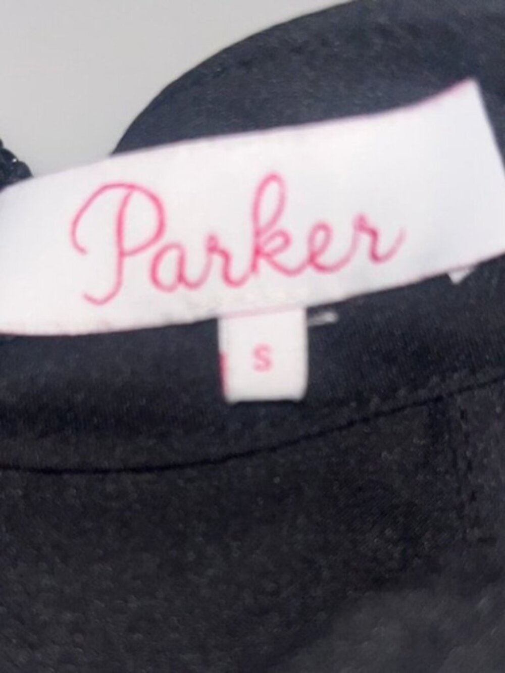 Parker Black Floral Lace Halter Top Detachable Bow Scalloped Hem Small - Picture 3 of 10